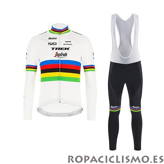 2020 Maillot UCI Mundo Campeon Trek Segafredo Tirantes Mangas Largas